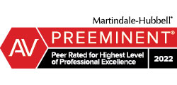 Martindale Hubbell Preeminent Peer Rated For Highest Level Of Professional Excellence 2022
